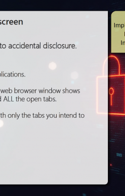 Infographic for avoiding sharing your screen (all content displayed is in the article text)