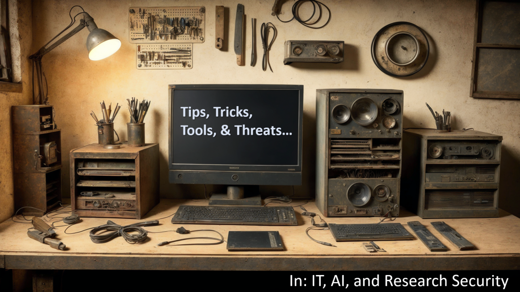 Tips, Tricks, Tools, and Threats, in IT, AI, and Research Security